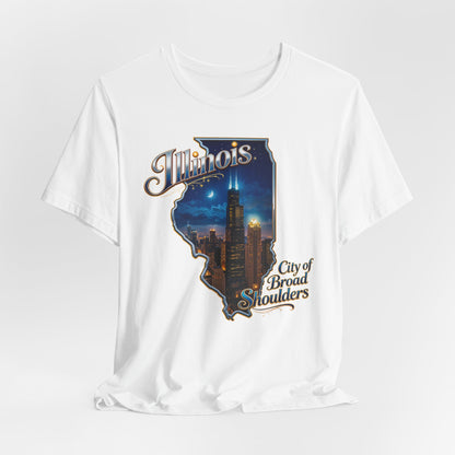Illinois State Tee — 'City of Broad Shoulders' Chicago Skyline T-Shirt