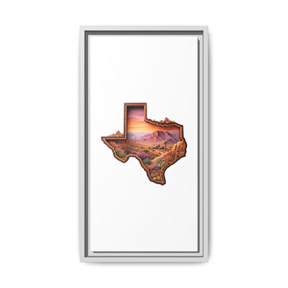 Framed Texas Landscape Matte Canvas — Desert Sunset State Art Print