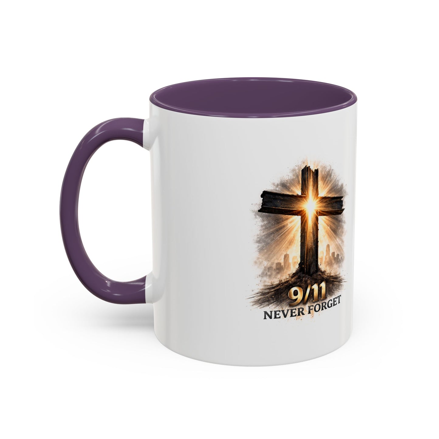 9/11 Never Forget Coffee Mug — Religious Memorial Accent Mug
