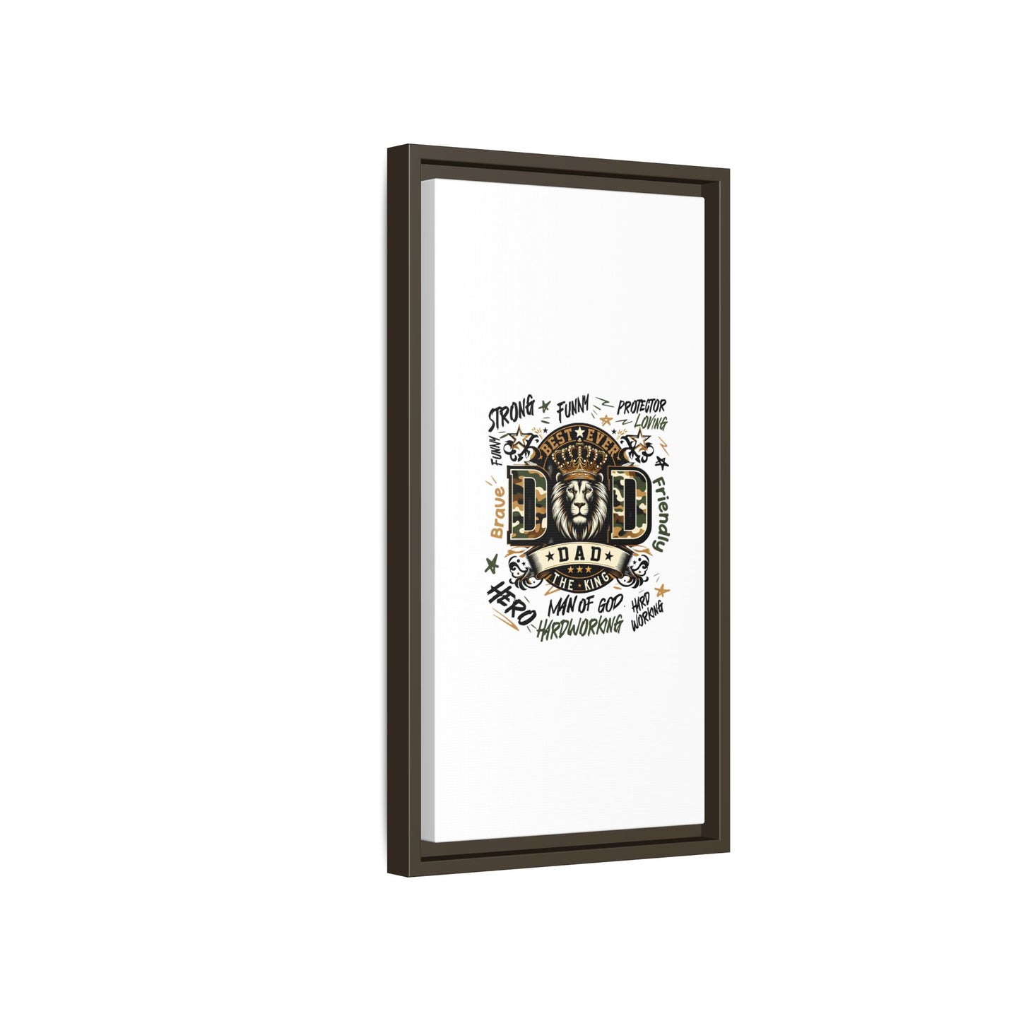 Framed Matte Canvas 'Best Ever DAD' Wall Art – Lion King Design, Father’s Day Gift
