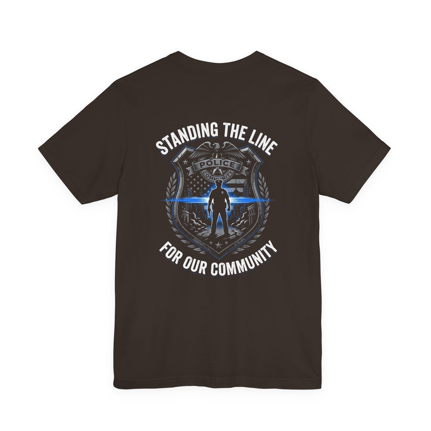Police Thin Blue Line Badge T-Shirt — Support Law Enforcement Tee