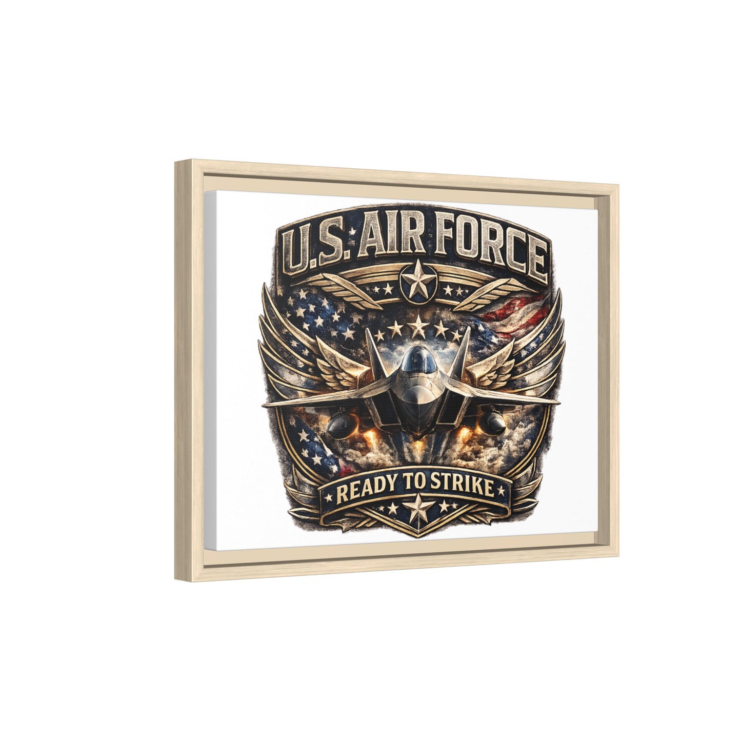 U.S. Air Force Framed Canvas Print – "Ready to Strike" Military Wall Art