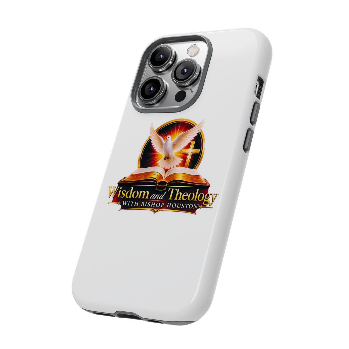 Wisdom and Theology Phone Case — Christian Dove & Cross Protective Tough Case