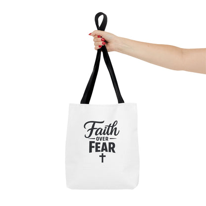 Faith Over Fear Tote Bag — Inspirational Christian Canvas Tote