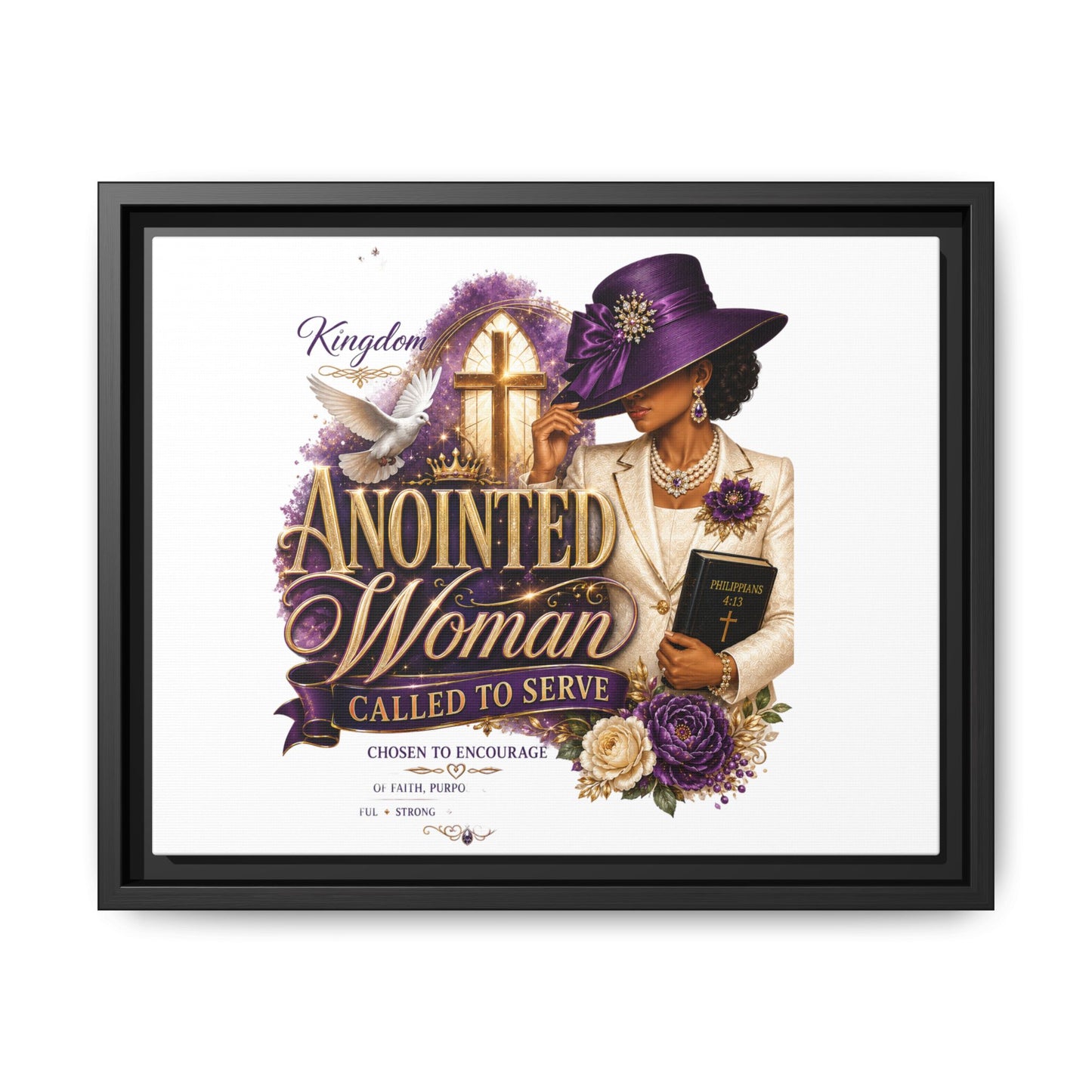 Framed Canvas Print — "Anointed Woman Called to Serve" Christian Wall Art