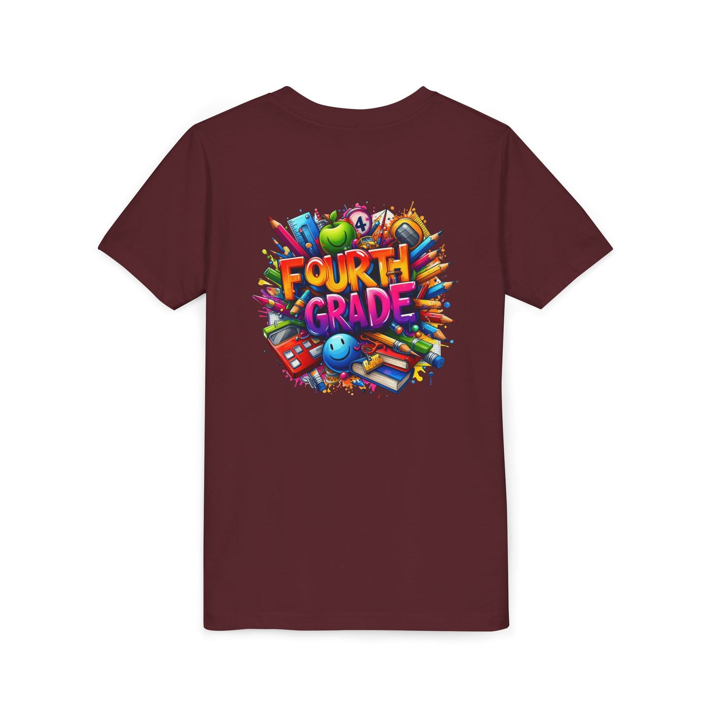 Fourth Grade Youth T‑Shirt – Colorful School Supplies Back to School Tee