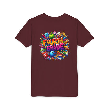 Fourth Grade Youth T‑Shirt – Colorful School Supplies Back to School Tee
