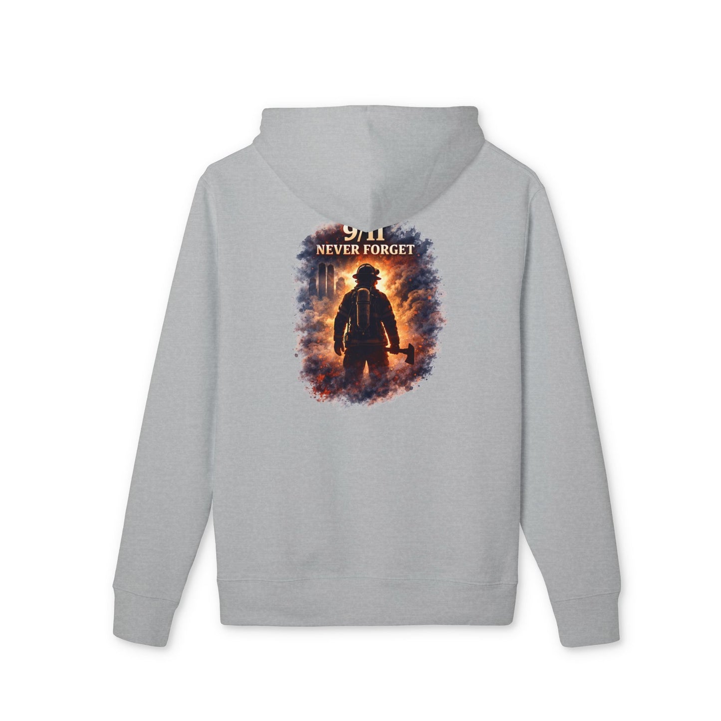 9/11 Never Forget Hoodie — Firefighter Tribute Pullover