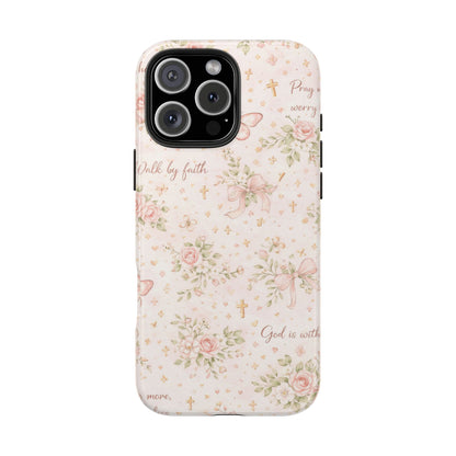 Walk By Faith Phone Case | Christian Floral iPhone Case