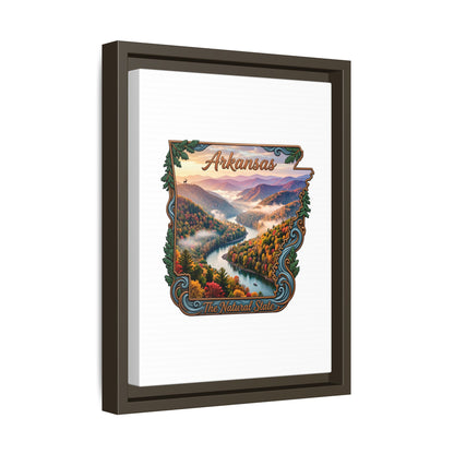 Arkansas Scenic State Map Canvas — "The Natural State" Framed Wall Art