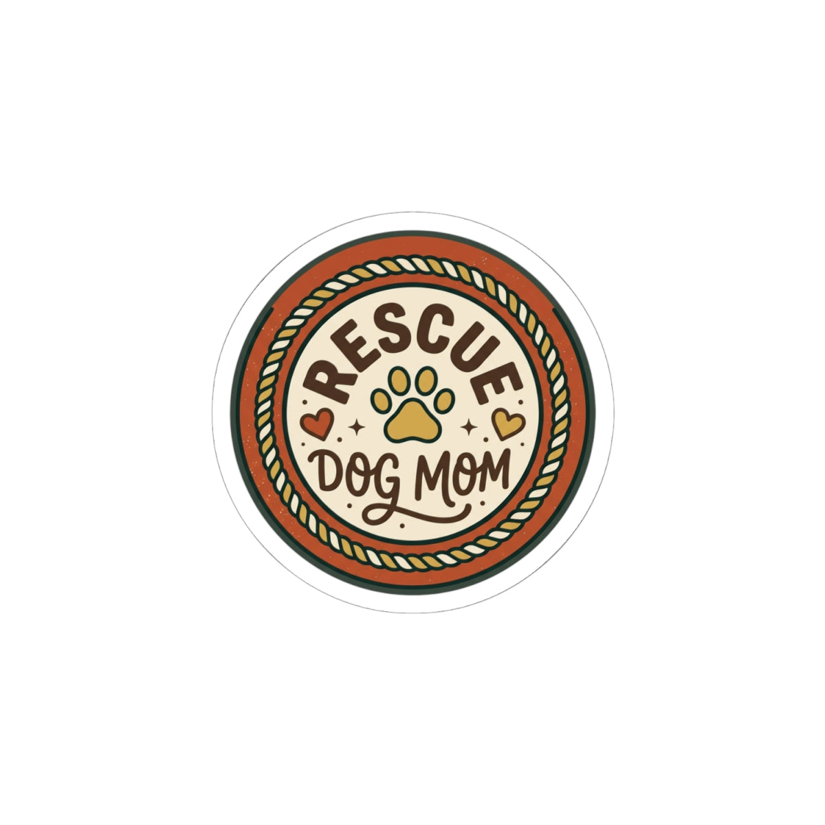 Rescue Dog Mom Sticker | Rescue Pride, Fur Baby Kiss-Cut