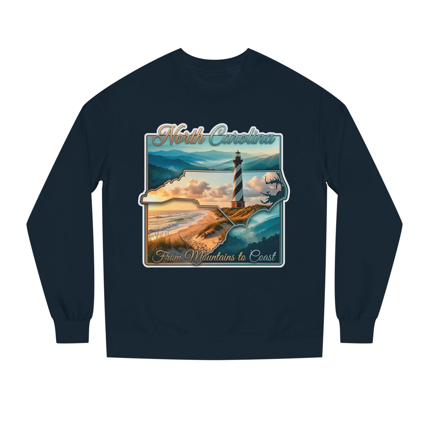 North Carolina Lighthouse Sweatshirt — From Mountains to Coast Scenic Crewneck