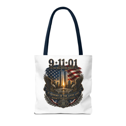 9/11 Memorial Tote Bag — We Will Never Forget Tribute Tote