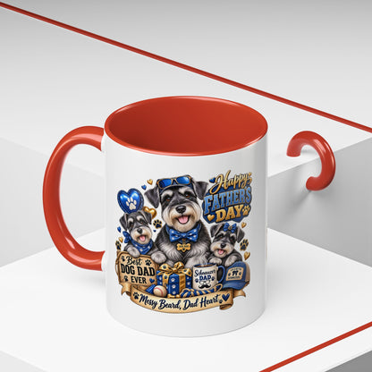 Father's Day Dog Dad Coffee Mug — "Happy Father's Day" Accent Mug (11/15oz)