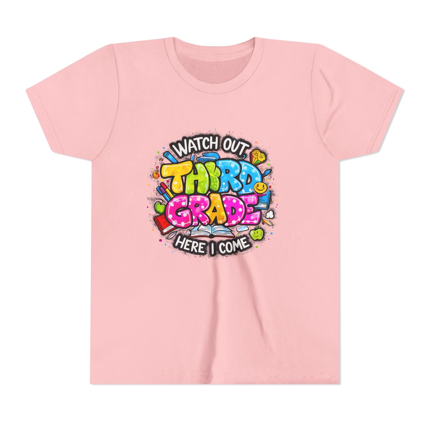 Third Grade Kids T‑Shirt — "Watch Out Third Grade Here I Come" Back-to-School Tee