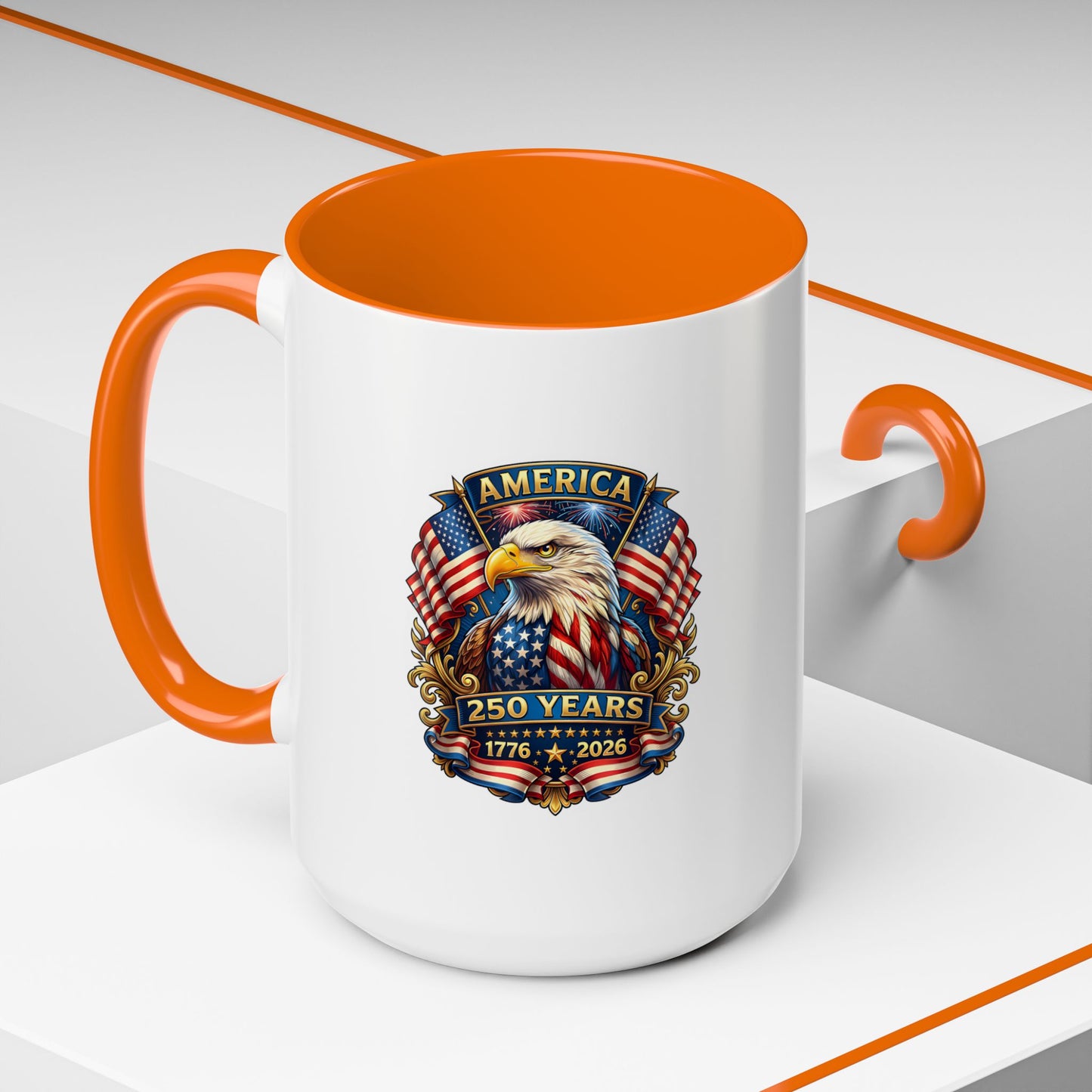 America 250 Years Eagle Coffee Mug — 1776-2026 Patriotic Accent Mug