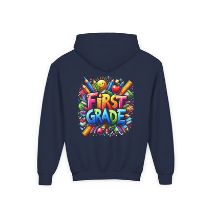 First Grade Kids Hoodie – Colorful Back-to-School Sweatshirt