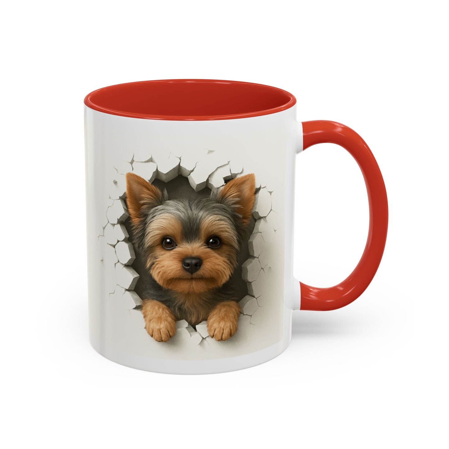 Yorkshire Terrier Peekaboo Coffee Mug – Cute Yorkie Dog Accent Mug (11/15oz)