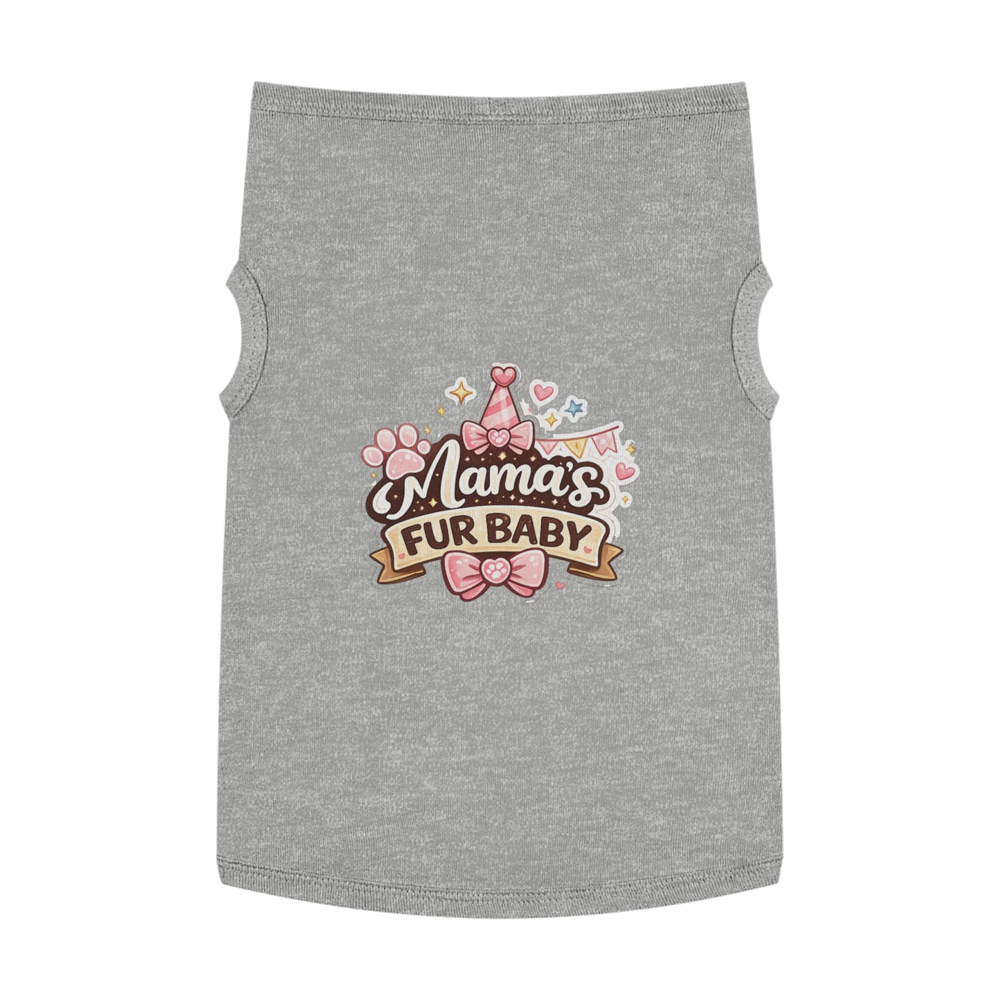 Mama's Fur Baby Pet Tank Top — Cute Paw & Bow Dog Shirt