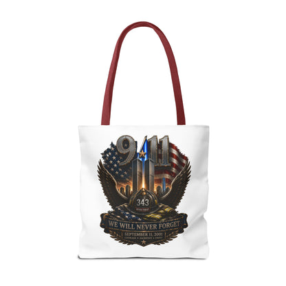 9/11 Memorial Tote Bag — "We Will Never Forget" Tribute Tote