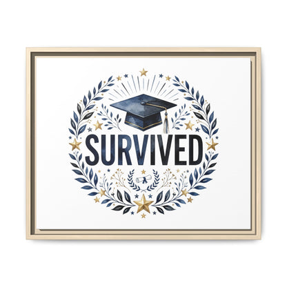 Graduation 'Survived' Framed Canvas Art — Cap & Laurel Keepsake