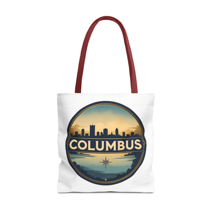 Columbus Skyline Tote Bag — Retro Cityscape Canvas Tote