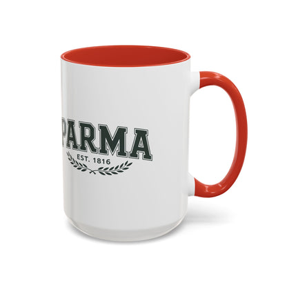 Parma Established 1816 Accent Coffee Mug — Vintage Collegiate Ceramic Coffee Cup