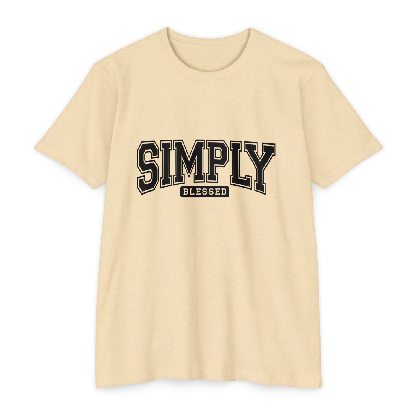 Simply Blessed T-Shirt — Vintage Collegiate Script Faith Tee