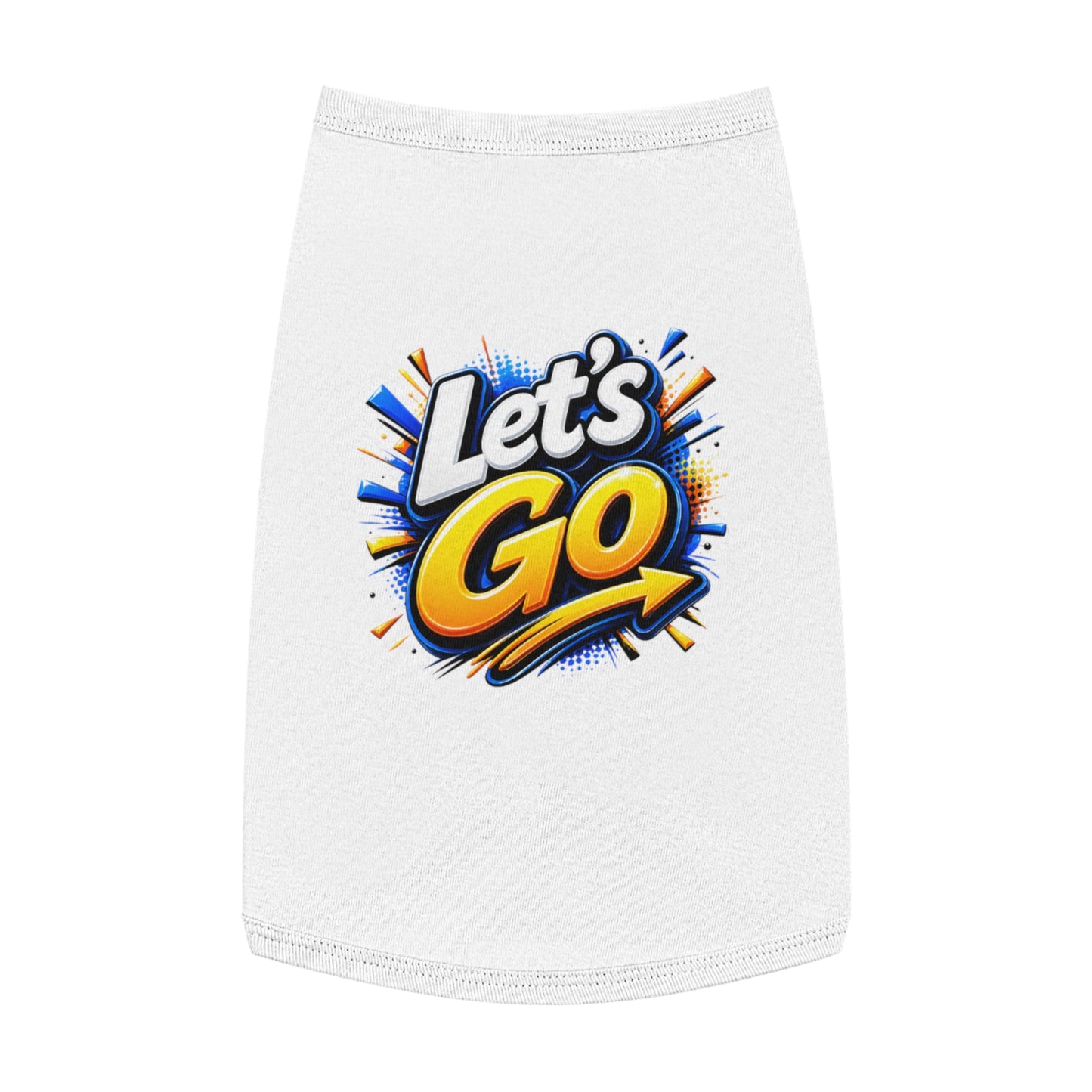 Pet Tank Top — "Let's Go" Graphic Dog Shirt, Energetic Sports Style for Active Dogs
