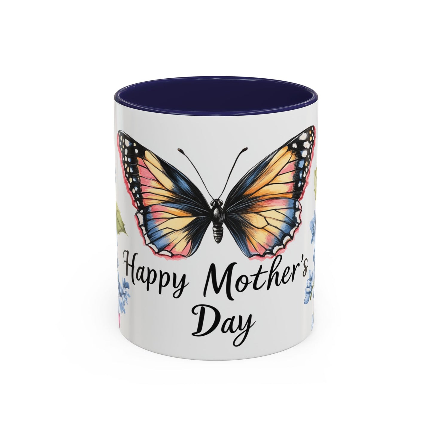 Mother's Day Butterfly Floral Coffee Mug – "Happy Mother's Day" Accent Mug (11/15 oz)
