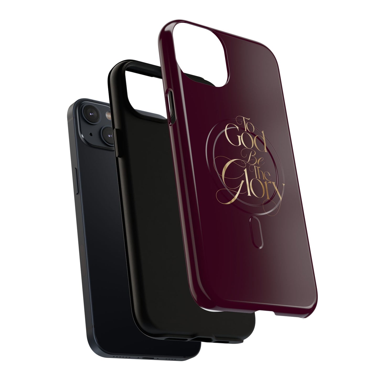 "To God Be The Glory" Tough Magnetic Phone Case — Burgundy Christian iPhone Cover