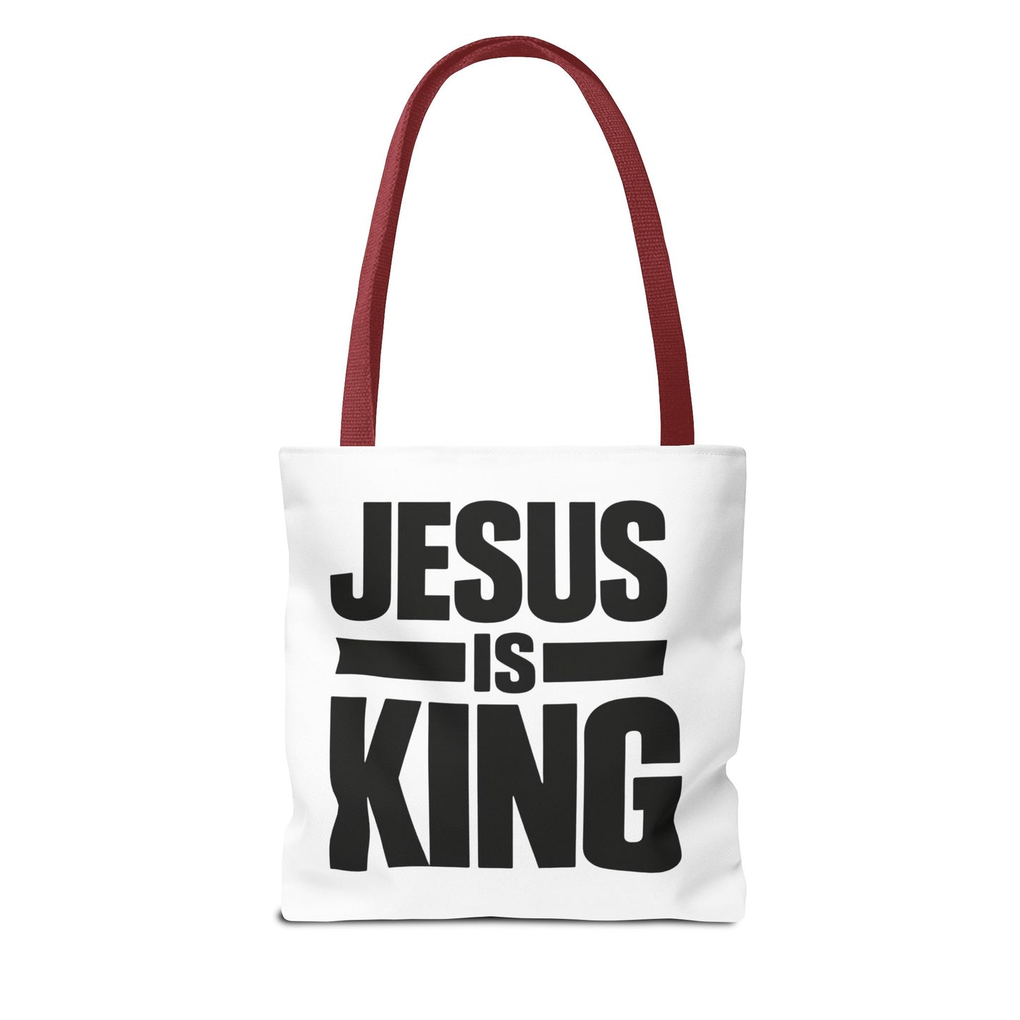 Jesus Is King Tote Bag - Christian Faith Canvas Grocery & Church Book Bag