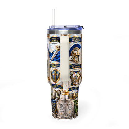 Armor of God 40oz Thermal Tumbler — Christian Inspirational Travel Mug