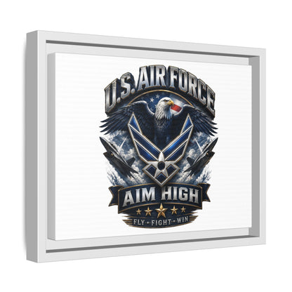 U.S. Air Force 'Aim High' Framed Matte Canvas Wall Art