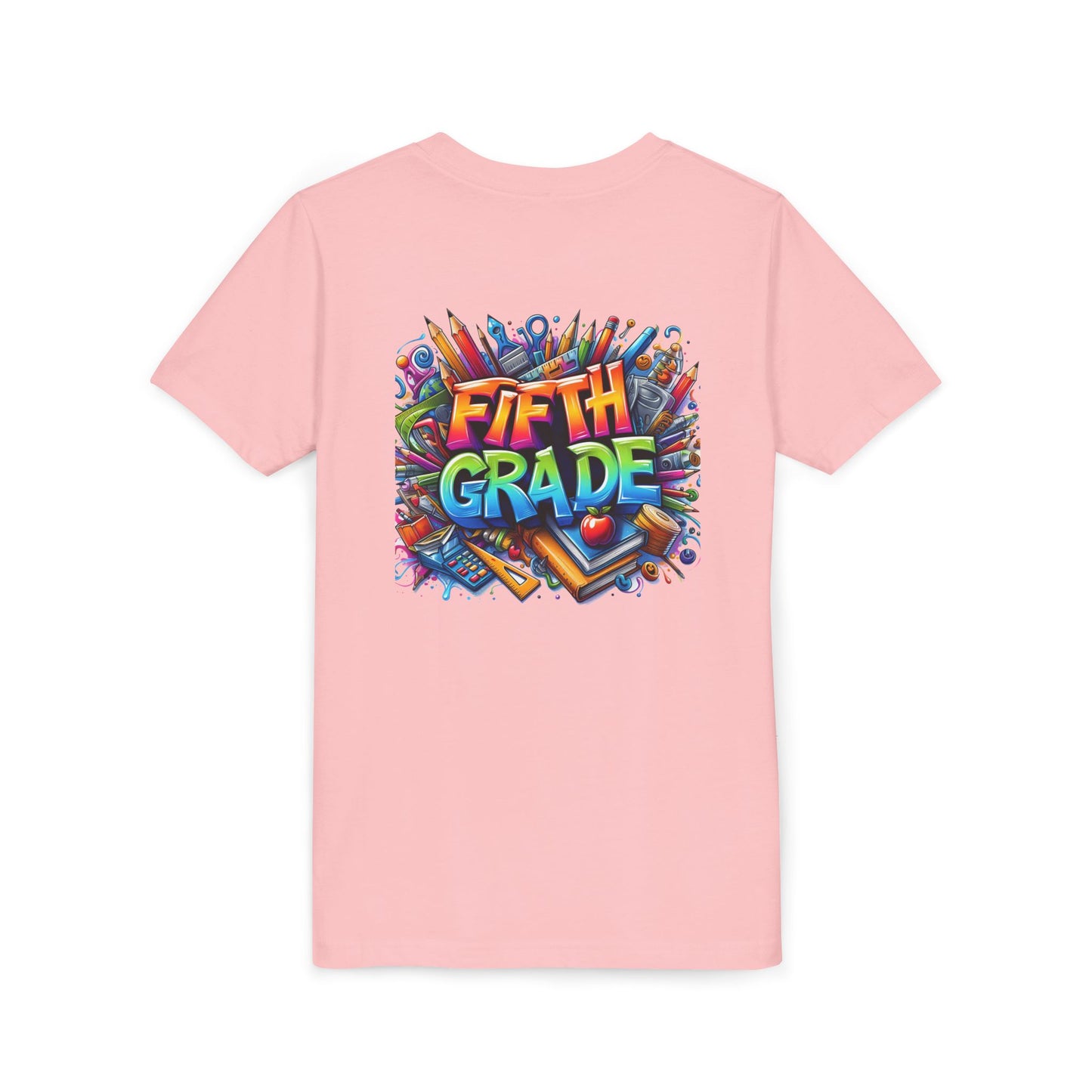 Fifth Grade Kid's Tee - Colorful School Supplies Back to School T-Shirt