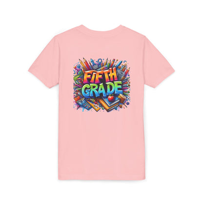 Fifth Grade Kid's Tee - Colorful School Supplies Back to School T-Shirt