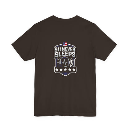 911 Never Sleeps T‑Shirt — Emergency Responder Tribute Tee