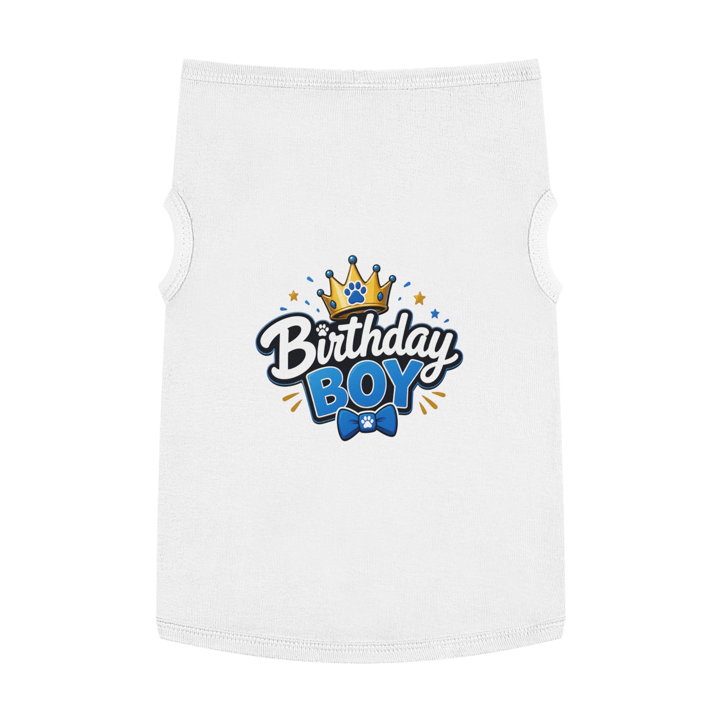 Birthday Boy Pet Tank Top — Cute Crown & Paw Design