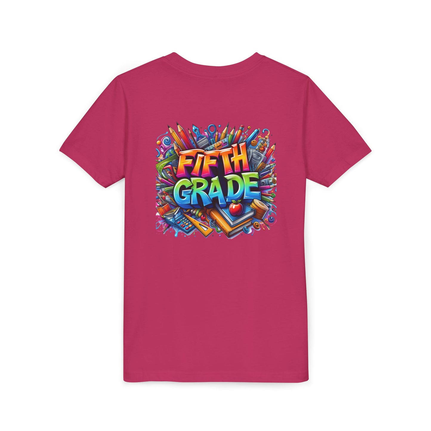 Fifth Grade Kid's Tee - Colorful School Supplies Back to School T-Shirt
