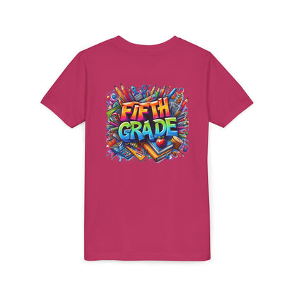 Fifth Grade Kid's Tee - Colorful School Supplies Back to School T-Shirt