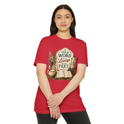 Bible Verse T-Shirt — "Your Word Is a Lamp to My Feet" Inspirational Christian Tee