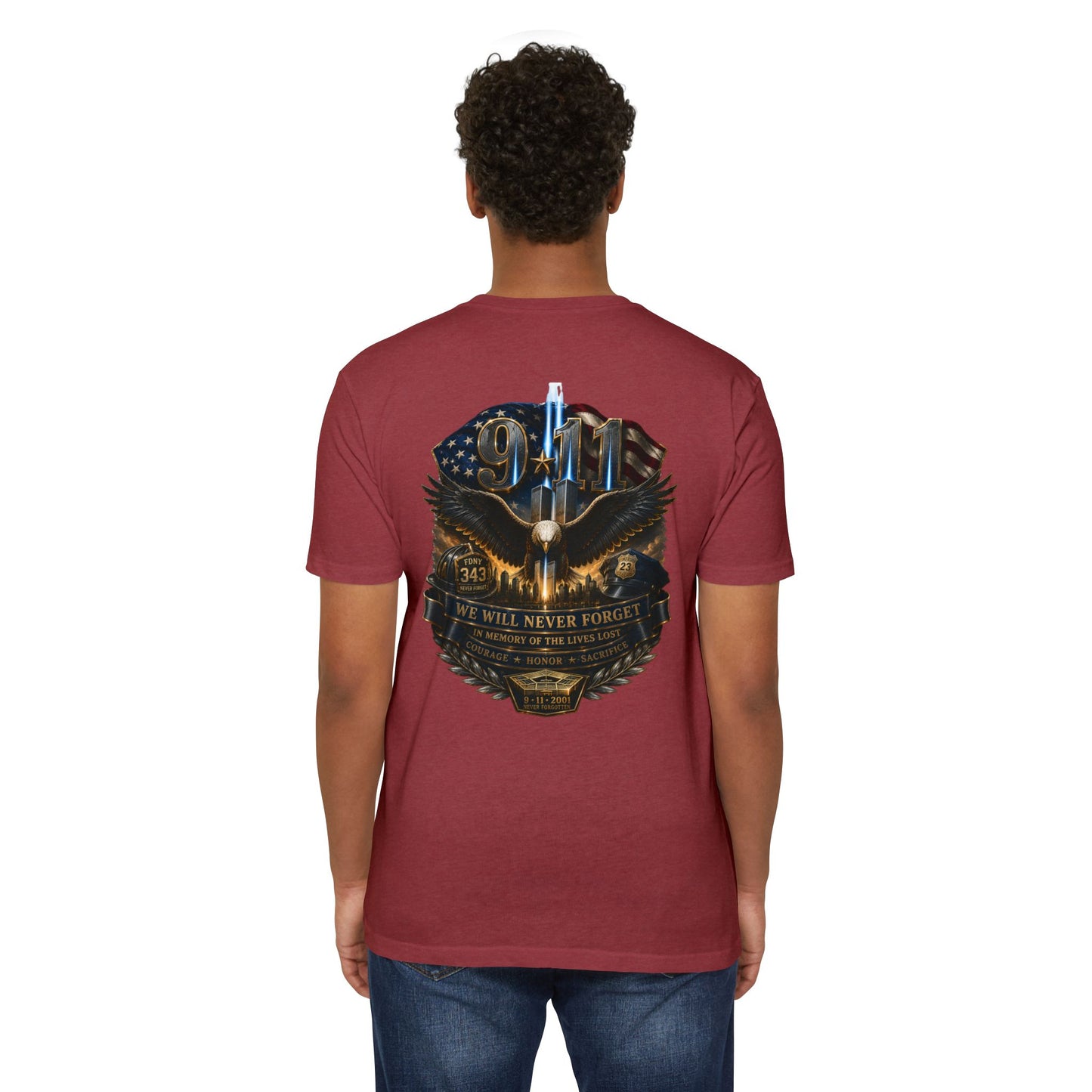9/11 Remembrance T-Shirt — "We Will Never Forget" Tribute Tee