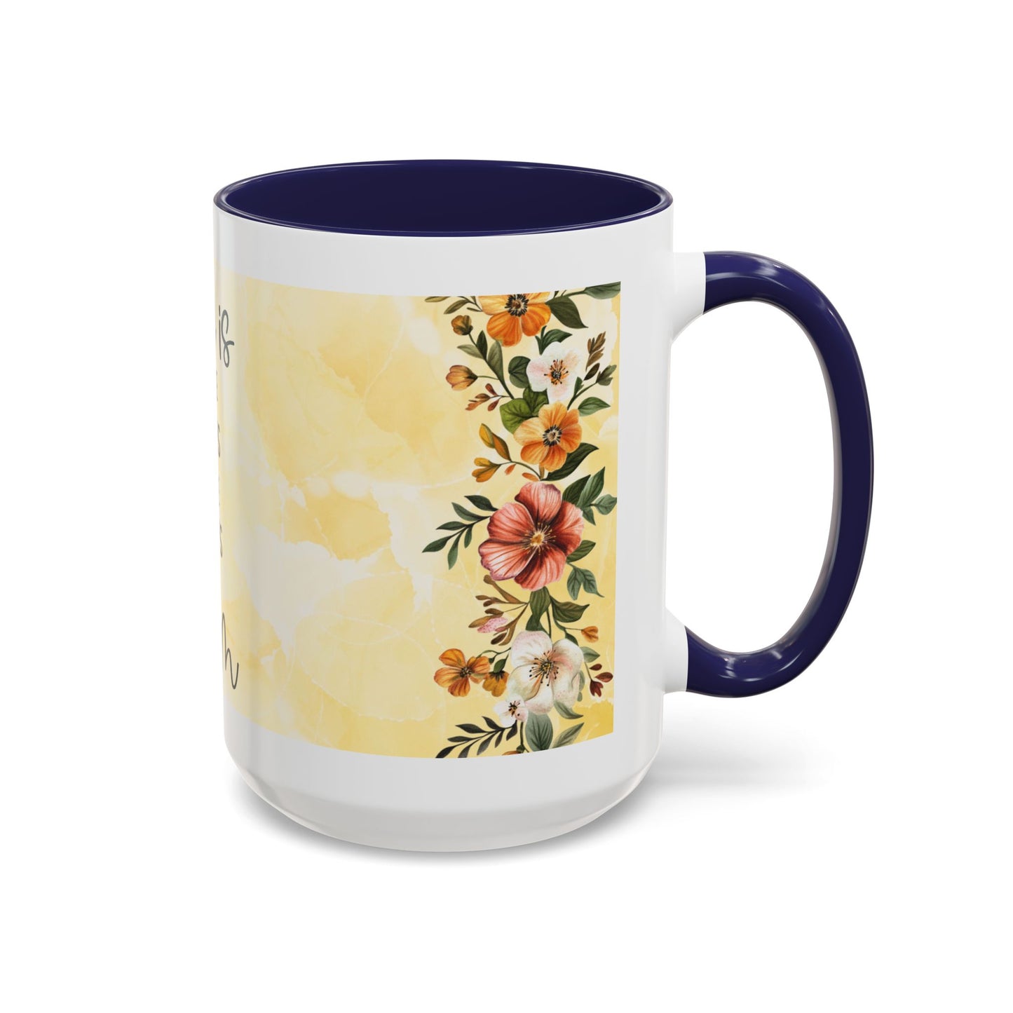 She Is Mom Floral Accent Coffee Mug — 'She is Peace, She is Home' Mother's Day Gift