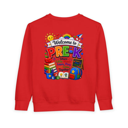 Welcome to Pre-K Toddler Sweatshirt – Colorful Back-to-School Pre-K Kids Crewneck