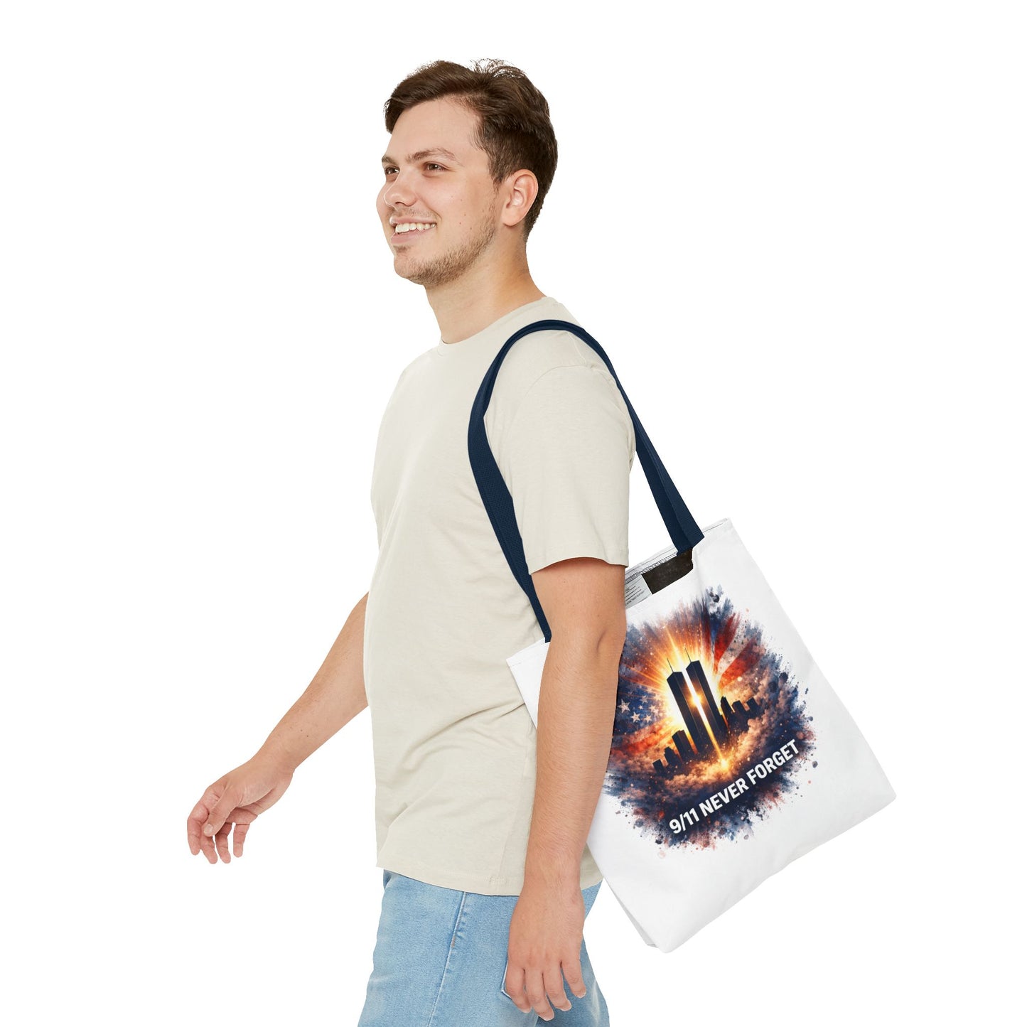 9/11 Never Forget Memorial Tote Bag — Twin Towers Tribute Tote