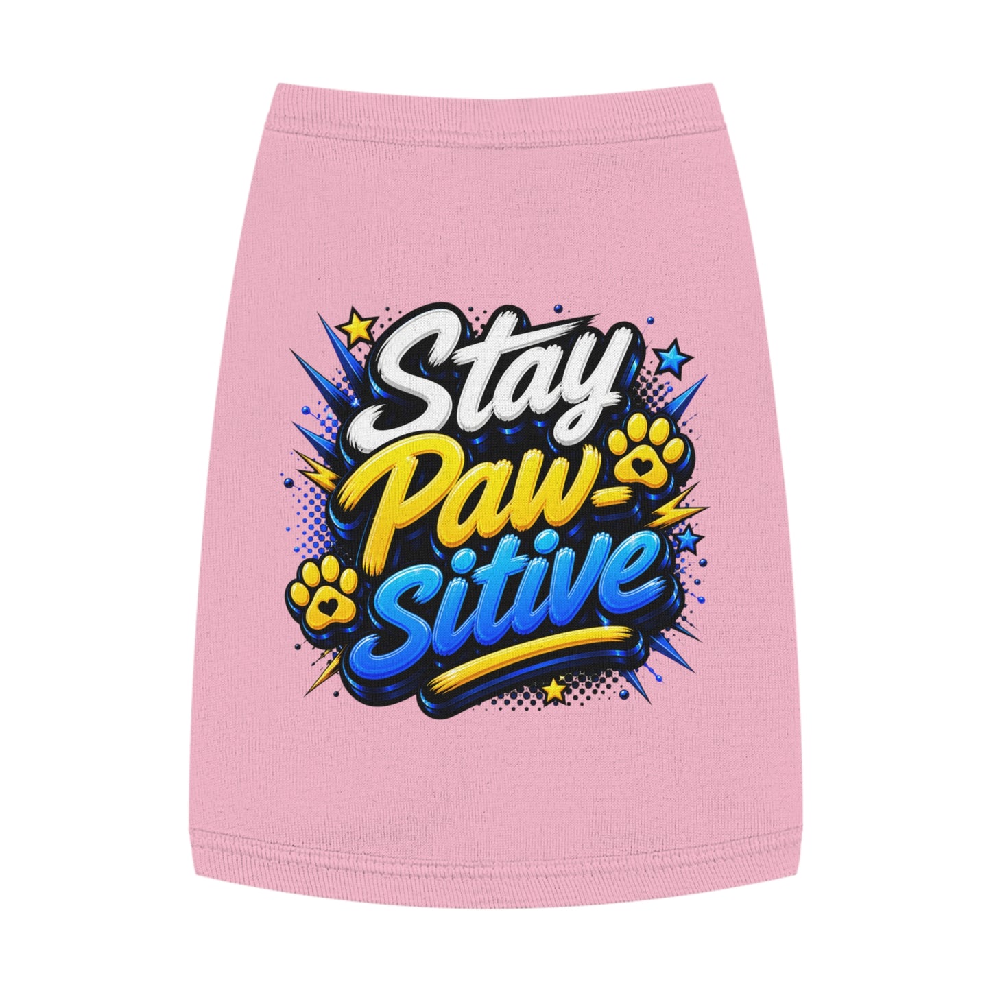 Stay Paw-sitive Pet Tank Top — Positive Paw Print Dog Shirt