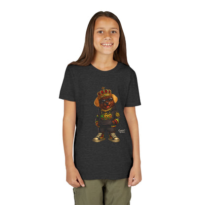 Youth Tee — 'Lil King' Crowned Bear Graphic Shirt