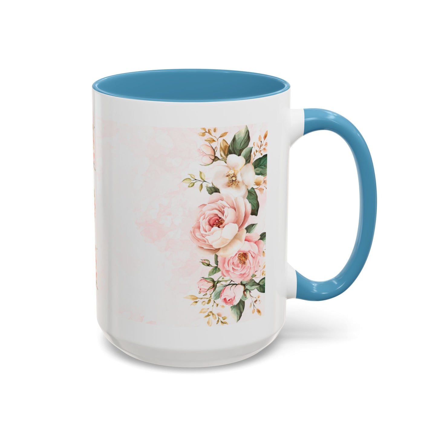 Mom Floral Accent Coffee Mug — Pink Roses Mother's Day Gift (11/15oz)