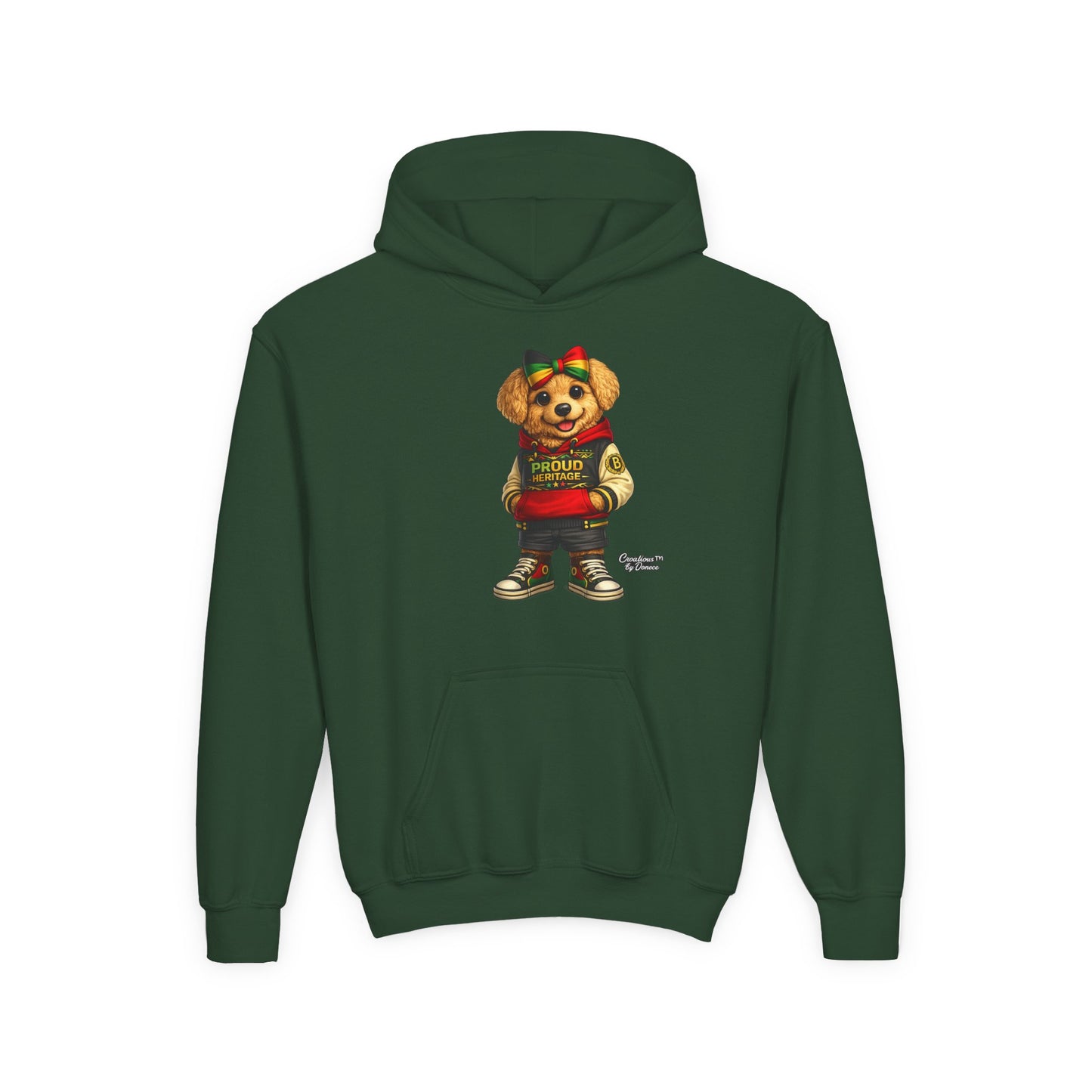Youth Hoodie — 'Proud Heritage' Teddy Bear Streetwear Kids Pullover