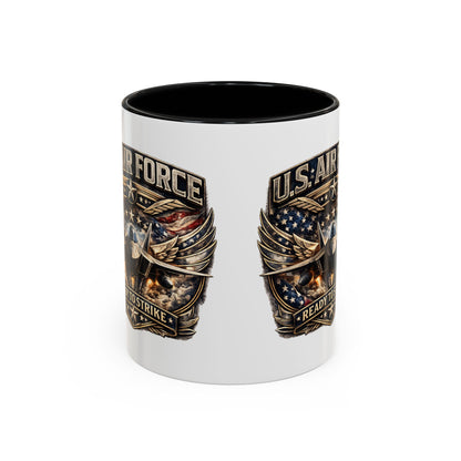 U.S. Air Force Accent Coffee Mug — "Ready to Strike" Military Aviation Gift
